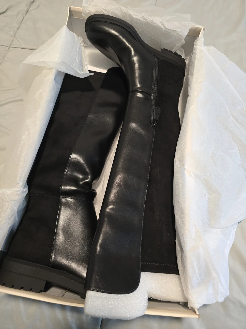 On 34th Neffi Women's Knee High Boots Black Memory Foam Lug Sole NWT Size 8M